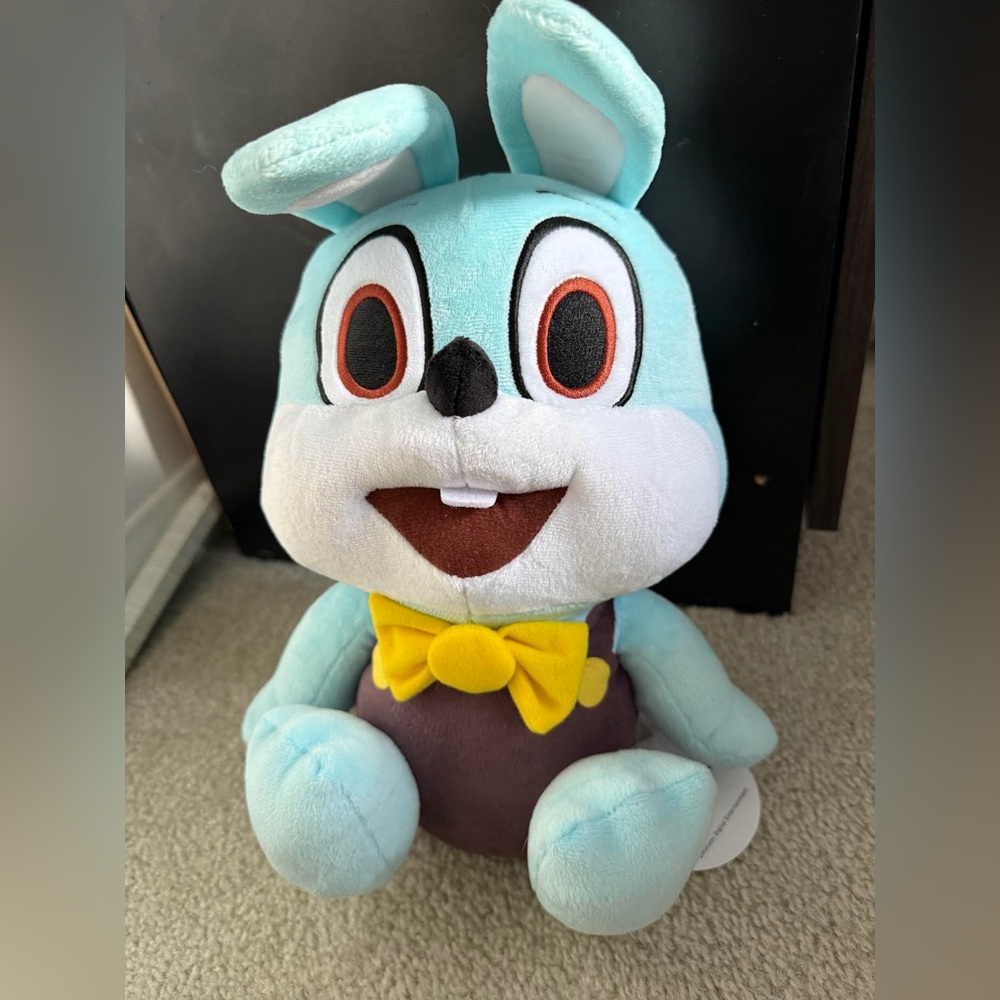 Robbie Rabbit Plush Light Blue Bunny with Yellow Bow Tie - Cute Stuffed Animal